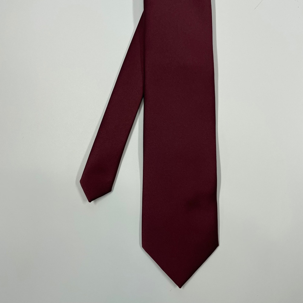 Stacy Adams Burgundy Solid Satin Finish Necktie Mens OSFA